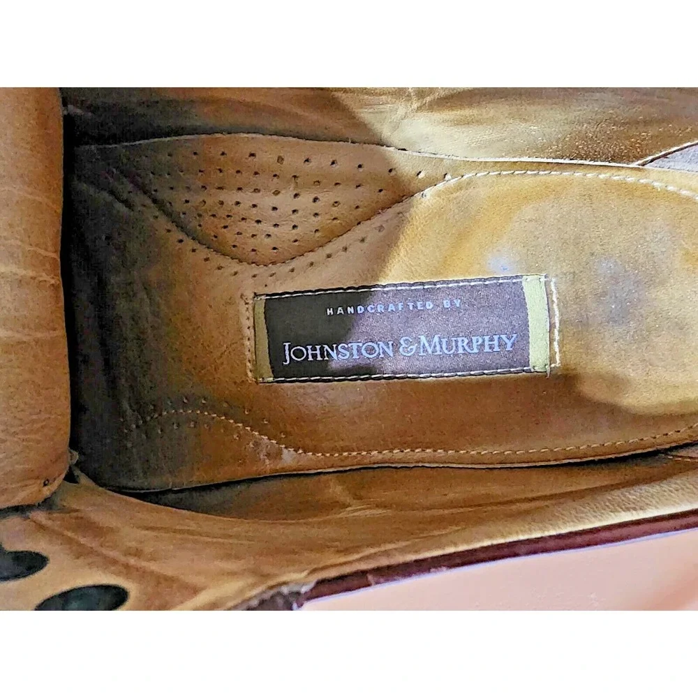 Johnston & Murphy Men's Shoes Size 11 1/2 M Leather‎ Lace Up Brown Brazil Shoes